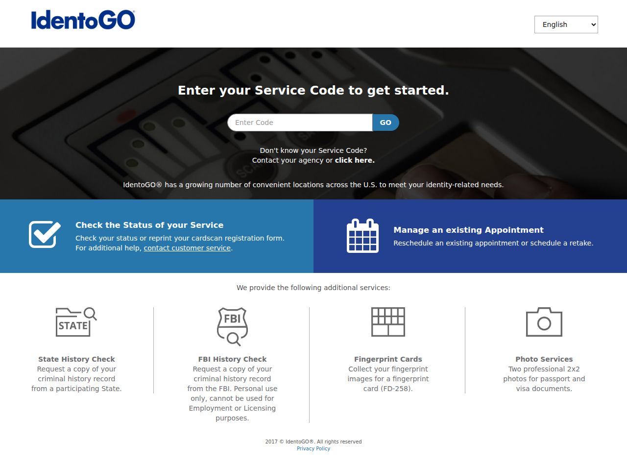 IdentoGO fingerprint route for Carter County criminal records