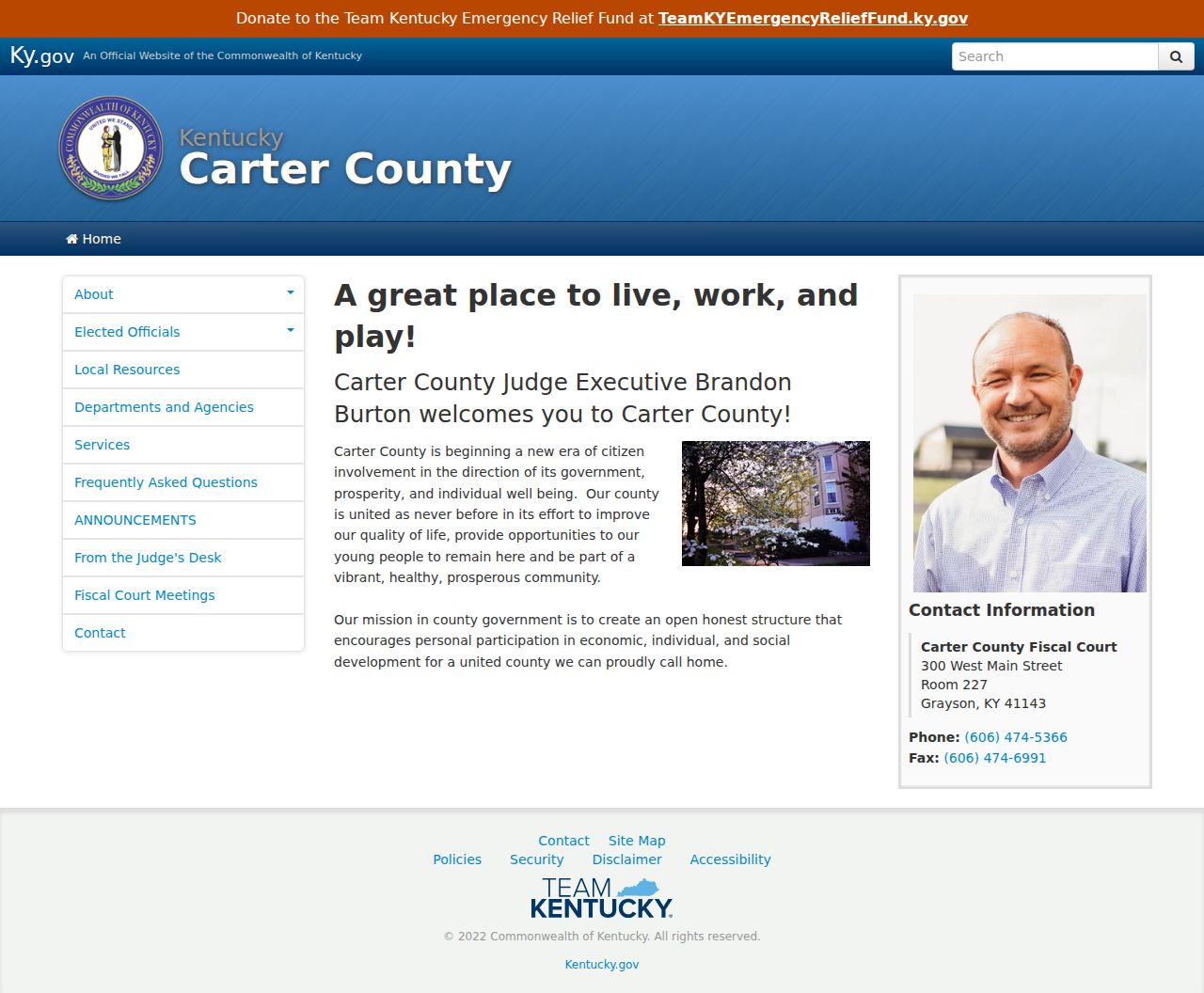 Official Carter County criminal history government page