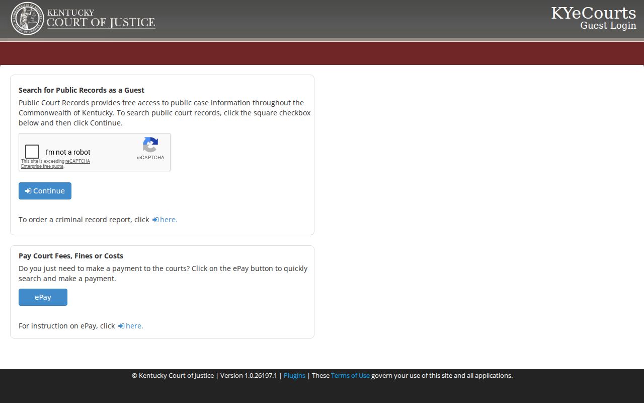 CourtNet Carter County criminal case search