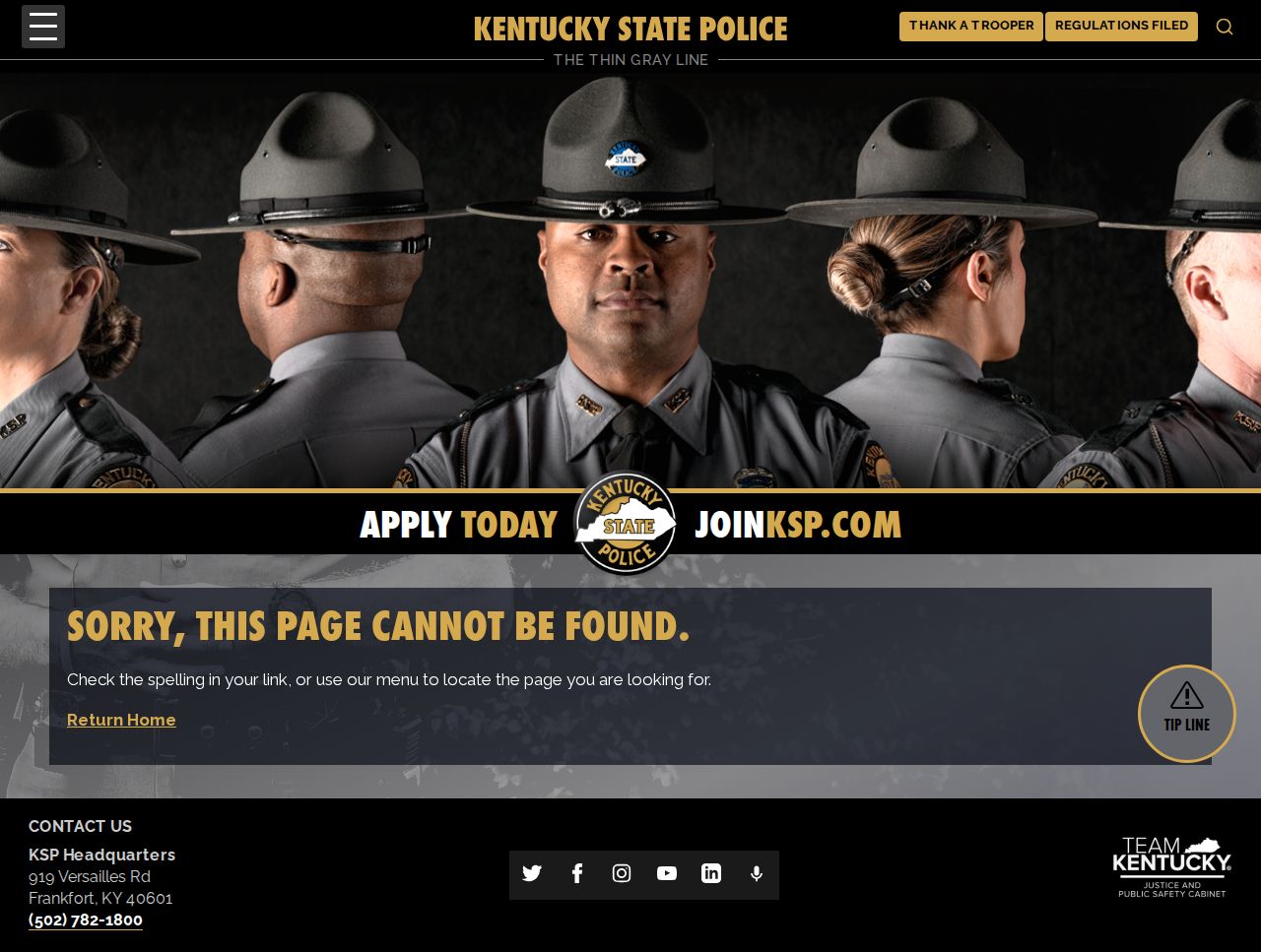 Kentucky State Police official open records request page